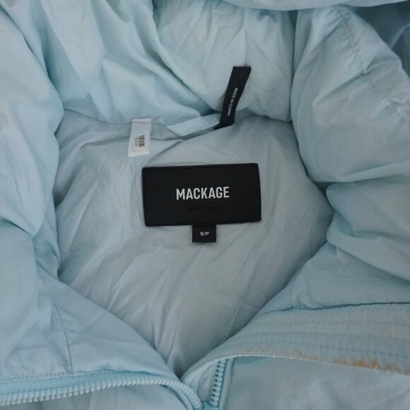 Mackage Tessy Pastel Sky Blue Duck Down Puffer Winter Jacket S - Picture 13 of 16